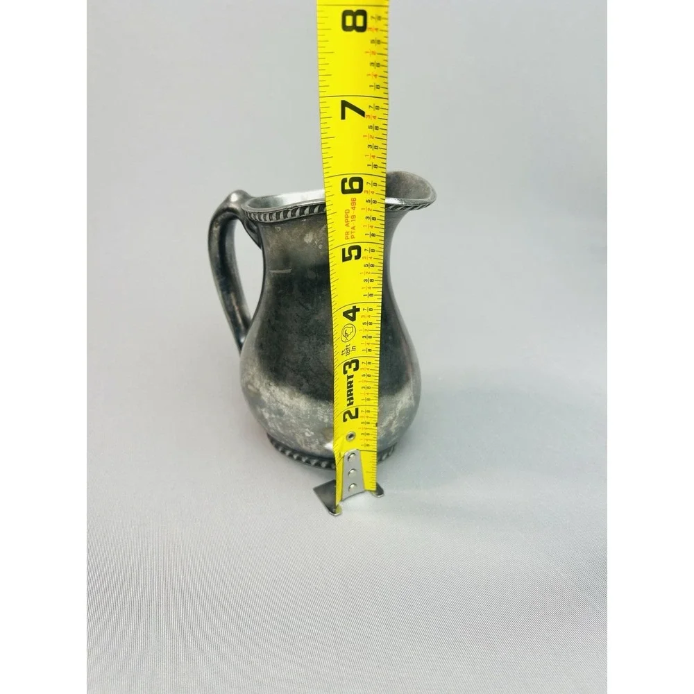 Vintage Silver Soldered Small Metal‎ Pitcher READ
